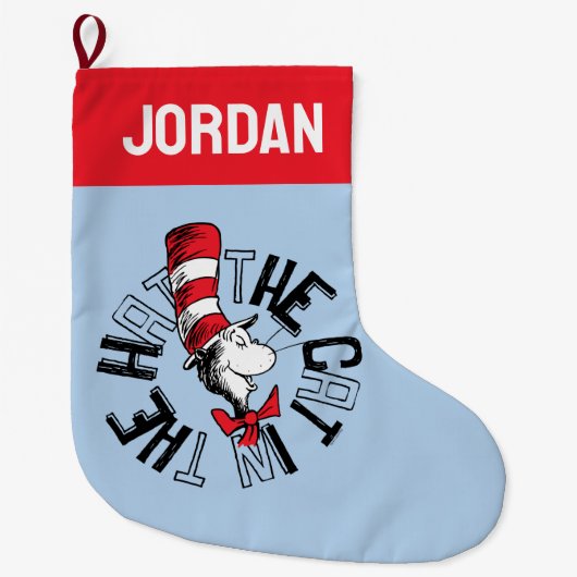 Dr. Seuss | Katze in der Hutrunde Art Großer Weihnachtsstrumpf (Vorderseite)
