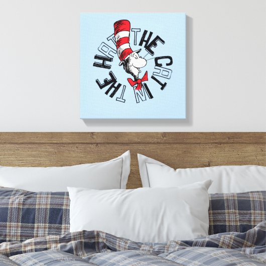 Dr. Seuss | Katze in der Hutrunde Art Leinwanddruck (Insitu (Schlafzimmer))