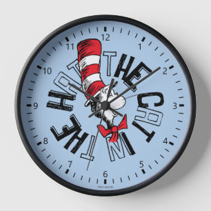 Dr. Seuss   Katze in der Hutrunde Art Uhr