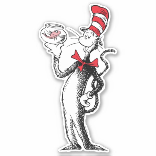 Dr. Seuss | Katze in Hut und Krinklebine Aufkleber (Vorderseite)