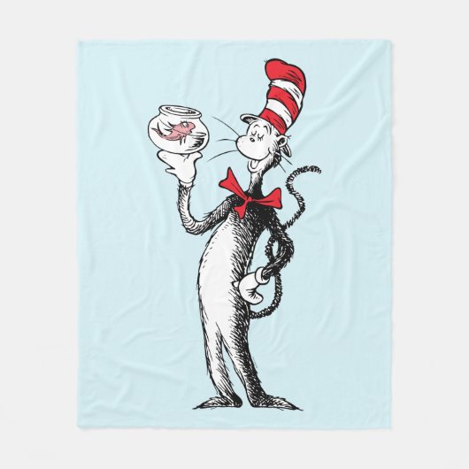 Dr. Seuss | Katze in Hut und Krinklebine Fleecedecke (Vorderseite)