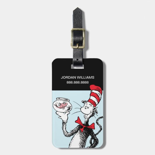 Dr. Seuss | Katze in Hut und Krinklebine Gepäckanhänger (Vorderseite vertikal)