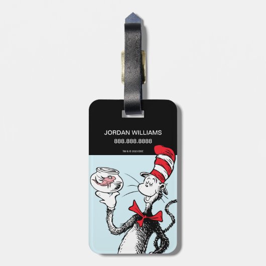 Dr. Seuss | Katze in Hut und Krinklebine Gepäckanhänger (Rückseite vertikal)