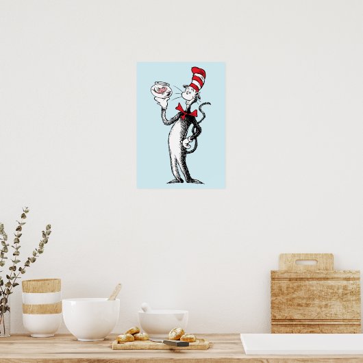 Dr. Seuss | Katze in Hut und Krinklebine Poster (Küche)