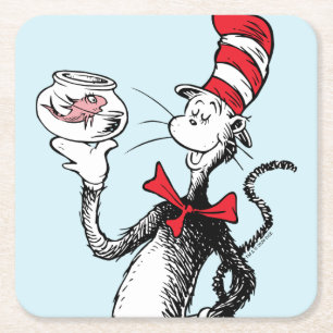 Dr. Seuss   Katze in Hut und Krinklebine Rechteckiger Pappuntersetzer