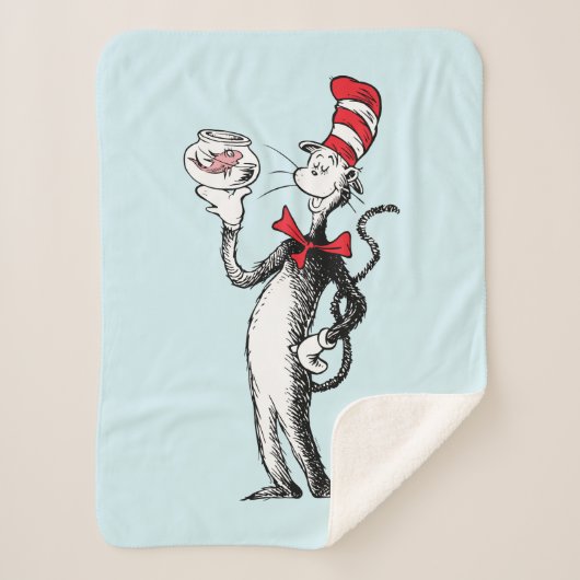 Dr. Seuss | Katze in Hut und Krinklebine Sherpadecke (Vorderseite)