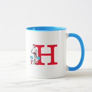 Dr. Seuss Katze mit Hut, Ding Eins Monogramm H Tasse