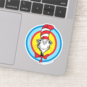 Dr. Seuss Katze mit Hut Kopf Grafik Aufkleber