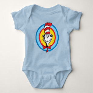 Dr. Seuss Katze mit Hut Kopf Grafik Baby Strampler