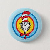 Dr. Seuss | Katze mit Hut Kopf Grafik Button (Vorderseite)