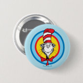 Dr. Seuss | Katze mit Hut Kopf Grafik Button (Vorne & Hinten)