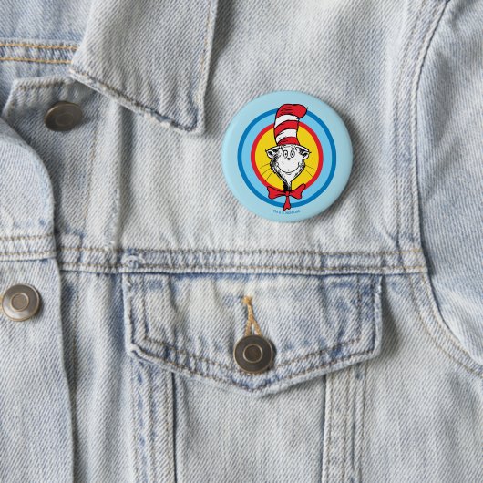 Dr. Seuss | Katze mit Hut Kopf Grafik Button (Beispiel)