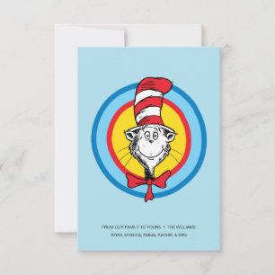 Dr. Seuss Katze mit Hut Kopf Grafik Karte