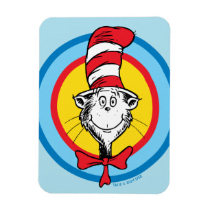 Dr. Seuss Katze mit Hut Kopf Grafik Magnet