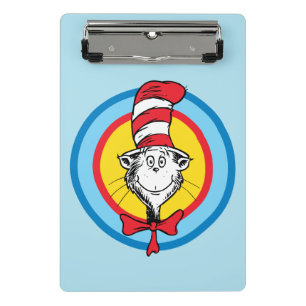 Dr. Seuss Katze mit Hut Kopf Grafik Mini Klemmbrett