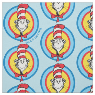 Dr. Seuss Katze mit Hut Kopf Grafik Stoff