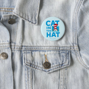 Dr. Seuss Katze mit Hut Logo Button