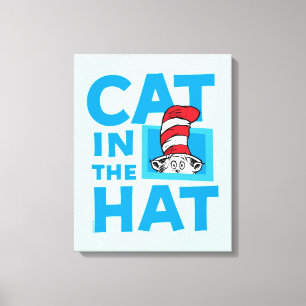 Dr. Seuss   Katze mit Hut Logo Leinwanddruck