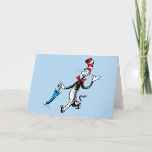 Dr. Seuss Katze mit Hut Regenschirm Spaziergang Karte