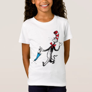 Dr. Seuss Katze mit Hut Regenschirm Spaziergang T-Shirt