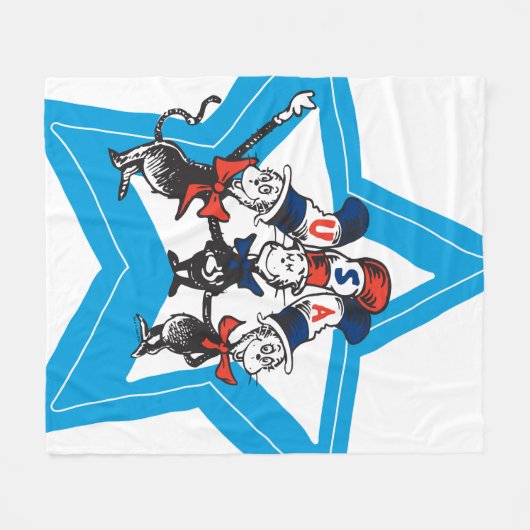 Dr. Seuss | Little Cats USA Hats Graphic Fleecedecke (Vorderseite (Horizontal))