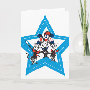 Dr. Seuss   Little Cats USA Hats Graphic Karte