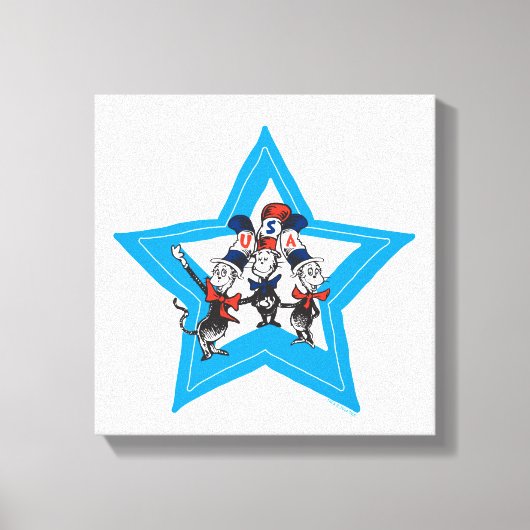 Dr. Seuss | Little Cats USA Hats Graphic Leinwanddruck (Vorderseite)