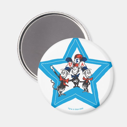 Dr. Seuss | Little Cats USA Hats Graphic Magnet (Vorderseite/Rückseite)