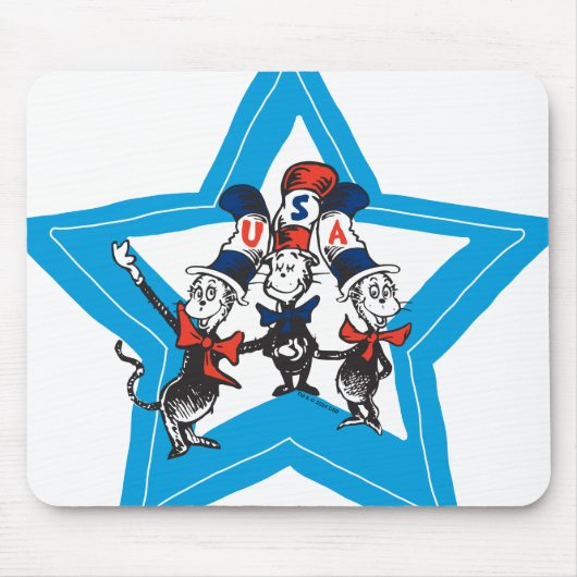 Dr. Seuss | Little Cats USA Hats Graphic Mousepad (Vorne)
