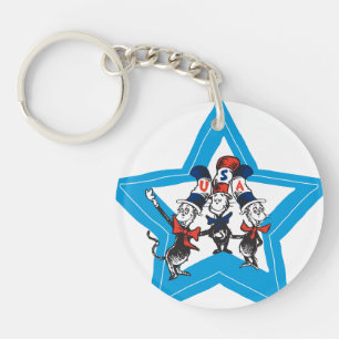 Dr. Seuss   Little Cats USA Hats Graphic Schlüsselanhänger