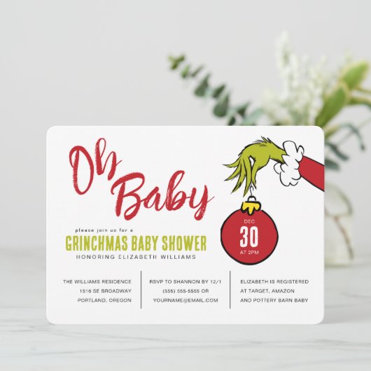 Dr. Seuss | Oh Baby Grinch Babydusche (Stehend Vorderseite)