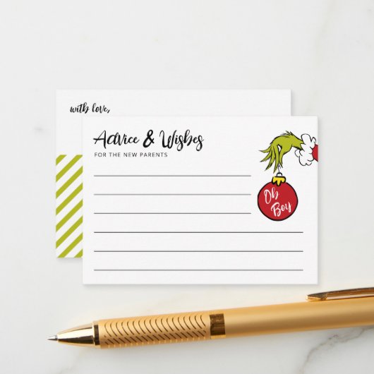Dr. Seuss | Oh Boy Grinch Baby Advisor Begleitkarte (Vorderseite/Rückseite Beispiel)