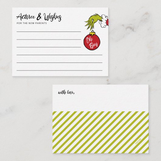 Dr. Seuss | Oh Boy Grinch Baby Advisor Begleitkarte (Vorne/Hinten)