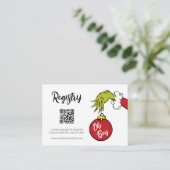 Dr. Seuss | Oh Boy Grinch Baby Shooting Registry Begleitkarte (Stehend Vorderseite)