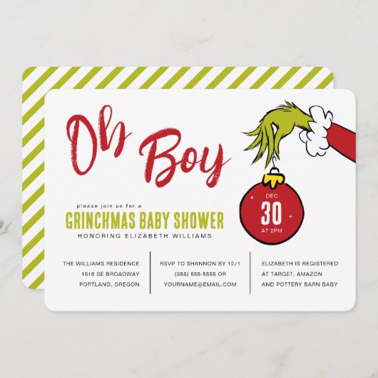 Dr. Seuss | Oh Boy Grinch Baby Showdusche (Vorne/Hinten)