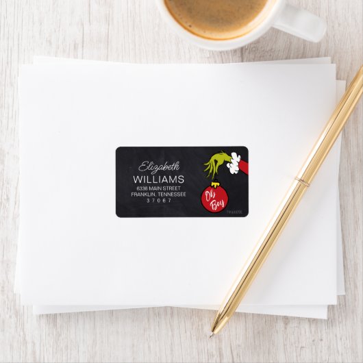 Dr. Seuss | Oh Boy Grinch Baby Showdusche Adressaufkleber (Insitu)