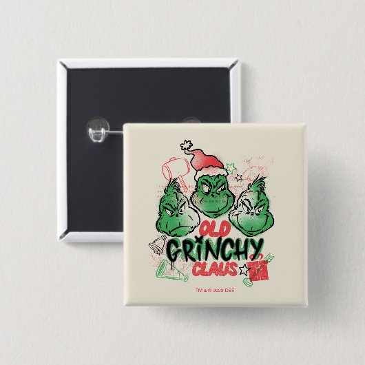 Dr. Seuss | Old Grinch Claus Button (Vorne & Hinten)