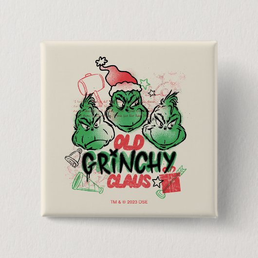 Dr. Seuss | Old Grinch Claus Button (Vorderseite)