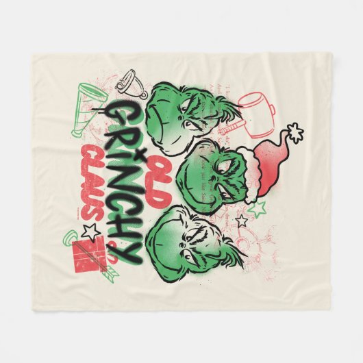 Dr. Seuss | Old Grinch Claus Fleecedecke (Vorderseite (Horizontal))