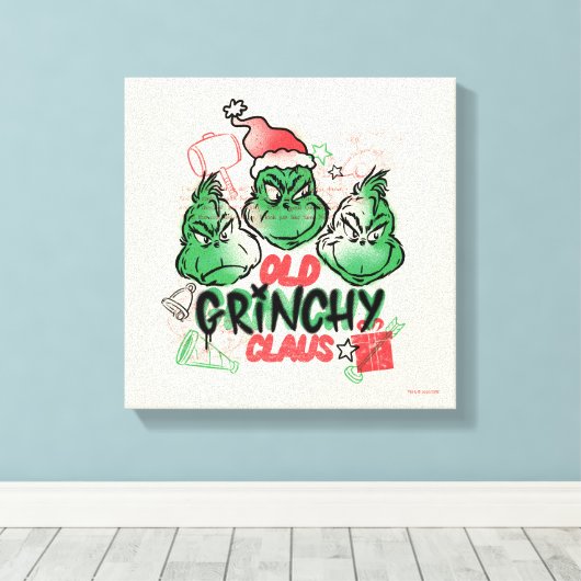 Dr. Seuss | Old Grinch Claus Leinwanddruck (Insitu (Holzboden))