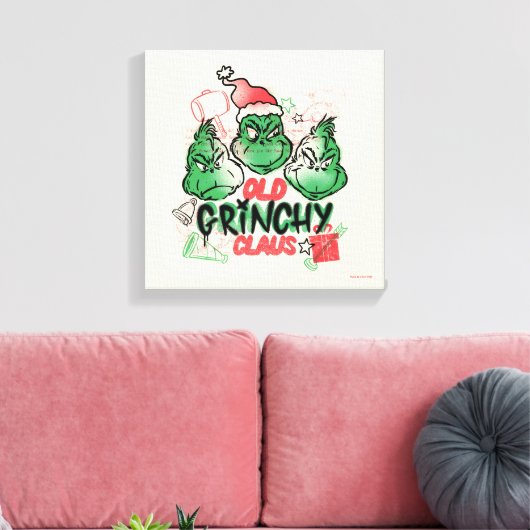 Dr. Seuss | Old Grinch Claus Leinwanddruck (Insitu (Wohnzimmer))
