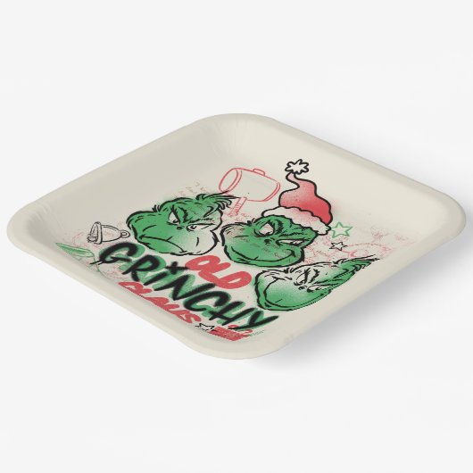 Dr. Seuss | Old Grinch Claus Pappteller (Gewinkelt)