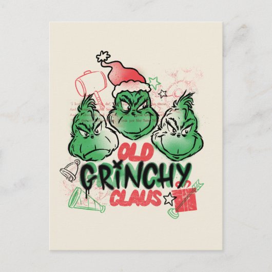 Dr. Seuss | Old Grinch Claus Postkarte (Vorderseite)