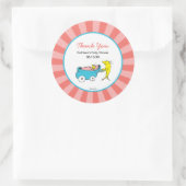 Dr. Seuss| One Fish - Girl Baby Dusche Vielen Dank Runder Aufkleber (Tasche)
