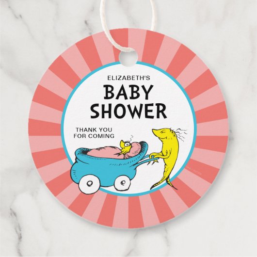 Dr. Seuss | One Fish - Girl Baby Shooter Geschenkanhänger (Rückseite)