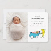 Dr. Seuss | One Fish - Girl Birth Ankündigung (Vorderseite)