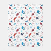 Dr. Seuss | One Fish Two Fish Star Muster Fleecedecke (Vorderseite)