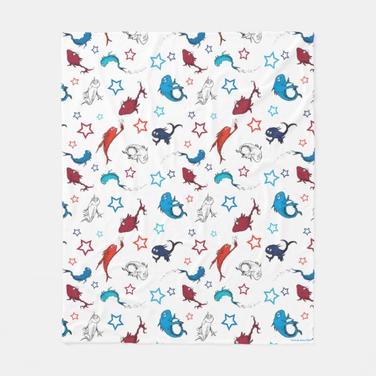 Dr. Seuss | One Fish Two Fish Star Muster Fleecedecke (Vorderseite)