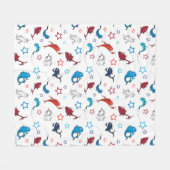 Dr. Seuss | One Fish Two Fish Star Muster Fleecedecke (Vorderseite (Horizontal))