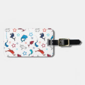 Dr. Seuss | One Fish Two Fish Star Muster Gepäckanhänger (Vorderseite horizontal)